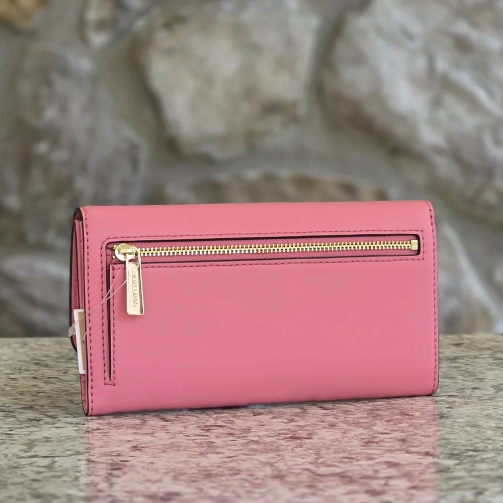 Michael Kors Jet Set Studded Pink Trifold Wallet - Picture 2 of 6